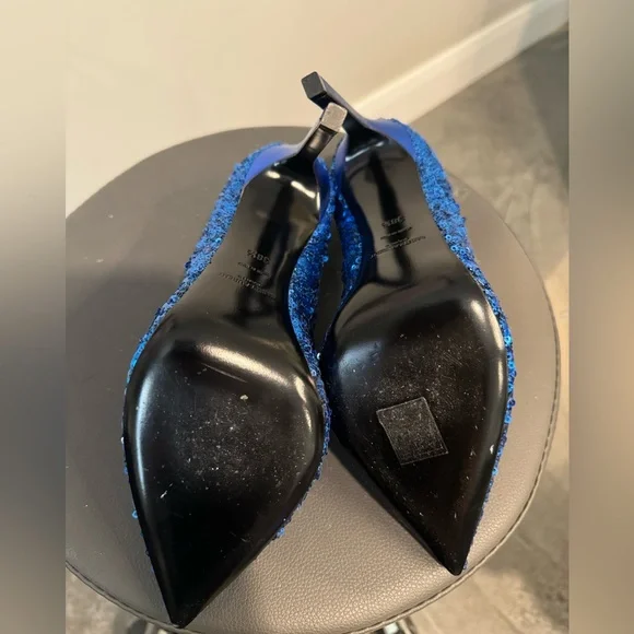 Saint Laurent electric blue sequin size 38.5 pumps - Picture 5 of 8